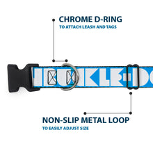 Load image into Gallery viewer, Plastic Clip Collar - BUCKLE-DOWN Shapes Turquoise/White