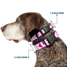 Load image into Gallery viewer, Plastic Clip Collar - BUCKLE-DOWN Shapes Hot Pink/White