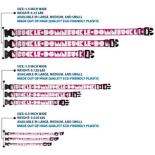 Load image into Gallery viewer, Plastic Clip Collar - BUCKLE-DOWN Shapes Hot Pink/White