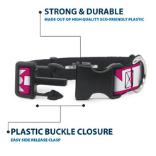 Load image into Gallery viewer, Plastic Clip Collar - BUCKLE-DOWN Shapes Hot Pink/White