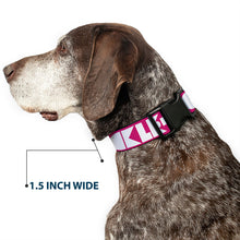 Load image into Gallery viewer, Plastic Clip Collar - BUCKLE-DOWN Shapes Hot Pink/White