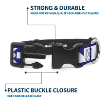 Load image into Gallery viewer, Plastic Clip Collar - BUCKLE-DOWN Shapes Blue/White
