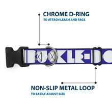 Load image into Gallery viewer, Plastic Clip Collar - BUCKLE-DOWN Shapes Blue/White
