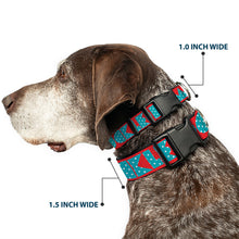 Load image into Gallery viewer, Plastic Clip Collar - BUCKLE-DOWN Shapes Red/Dot Turquoise/White