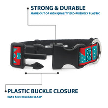 Load image into Gallery viewer, Plastic Clip Collar - BUCKLE-DOWN Shapes Red/Dot Turquoise/White