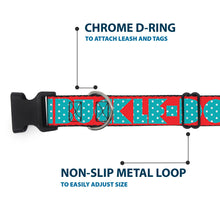Load image into Gallery viewer, Plastic Clip Collar - BUCKLE-DOWN Shapes Red/Dot Turquoise/White