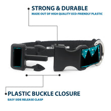 Load image into Gallery viewer, Plastic Clip Collar - BUCKLE-DOWN Shapes Dot Turquoise/White/Black