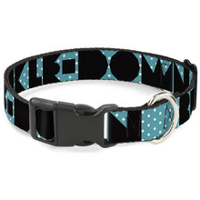 Load image into Gallery viewer, Plastic Clip Collar - BUCKLE-DOWN Shapes Dot Turquoise/White/Black