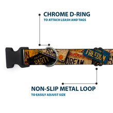 Load image into Gallery viewer, Plastic Clip Collar - Cali License Plates Stacked Vintage