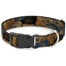 Load image into Gallery viewer, Plastic Clip Collar - Cali License Plates Stacked Vintage