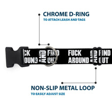 Load image into Gallery viewer, Plastic Clip Collar - FAFO FUCK AROUND AND FIND OUT Bold Black/White