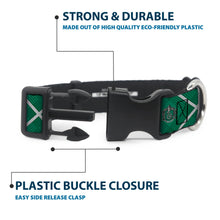 Load image into Gallery viewer, Plastic Clip Collar - Harry Potter Slytherin Crest Plaid Greens/Gray