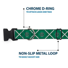 Load image into Gallery viewer, Plastic Clip Collar - Harry Potter Slytherin Crest Plaid Greens/Gray