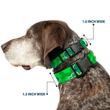 Load image into Gallery viewer, Plastic Clip Collar - Scooby Doo Mystery Machine/Dog Tag Collage Greens/Blues