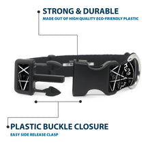 Load image into Gallery viewer, Plastic Clip Collar - Supernatural Devil's Trap Pentagrams Grays/Black/White