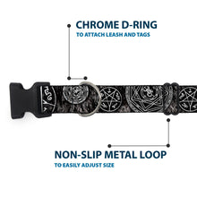 Load image into Gallery viewer, Plastic Clip Collar - Supernatural Devil's Trap Pentagrams Grays/Black/White