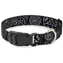 Load image into Gallery viewer, Plastic Clip Collar - Supernatural Devil's Trap Pentagrams Grays/Black/White
