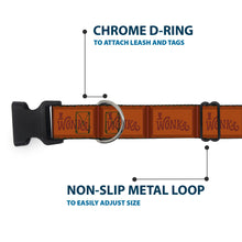 Load image into Gallery viewer, Plastic Clip Collar - Willy Wonka and the Chocolate Factory WONKA Chocolate Bar Browns