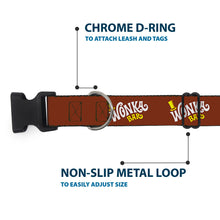 Load image into Gallery viewer, Plastic Clip Collar - Willy Wonka and the Chocolate Factory WONKA BAR Logo Brown/Yellow/White