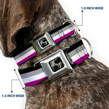 Load image into Gallery viewer, Dog Bone Seatbelt Buckle Collar - Flag Asexual Black/Gray/White/Purple