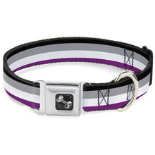 Load image into Gallery viewer, Dog Bone Seatbelt Buckle Collar - Flag Asexual Black/Gray/White/Purple