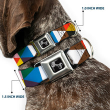 Load image into Gallery viewer, Dog Bone Seatbelt Buckle Collar - Geometric Triangle Blocks Multi Color