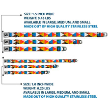 Load image into Gallery viewer, Dog Bone Seatbelt Buckle Collar - Geometric Triangle Blocks Multi Color