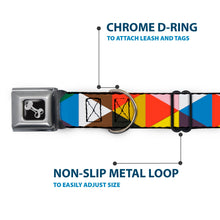 Load image into Gallery viewer, Dog Bone Seatbelt Buckle Collar - Geometric Triangle Blocks Multi Color