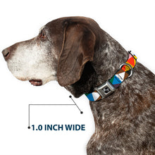 Load image into Gallery viewer, Dog Bone Seatbelt Buckle Collar - Geometric Triangle Blocks Multi Color