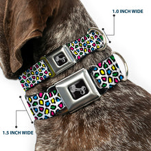 Load image into Gallery viewer, Dog Bone Seatbelt Buckle Collar - Leopard White/Multi Color
