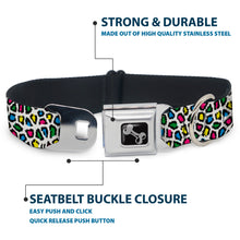Load image into Gallery viewer, Dog Bone Seatbelt Buckle Collar - Leopard White/Multi Color