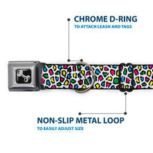 Load image into Gallery viewer, Dog Bone Seatbelt Buckle Collar - Leopard White/Multi Color