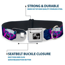 Load image into Gallery viewer, Dog Bone Seatbelt Buckle Collar - Laser Eye Cats in Space