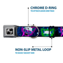 Load image into Gallery viewer, Dog Bone Seatbelt Buckle Collar - Laser Eye Cats in Space