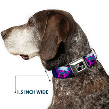 Load image into Gallery viewer, Dog Bone Seatbelt Buckle Collar - Laser Eye Cats in Space