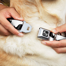 Load image into Gallery viewer, Dog Bone Seatbelt Buckle Collar - Mustaches White/Black