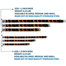 Load image into Gallery viewer, Dog Bone Seatbelt Buckle Collar - Mud Flap Girl Repeat Black/Orange Fade
