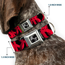 Load image into Gallery viewer, Dog Bone Seatbelt Buckle Collar - Peace Dots Black/Fuchsia
