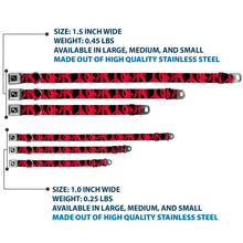Load image into Gallery viewer, Dog Bone Seatbelt Buckle Collar - Peace Dots Black/Fuchsia