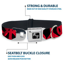 Load image into Gallery viewer, Dog Bone Seatbelt Buckle Collar - Peace Dots Black/Fuchsia