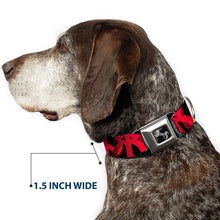 Load image into Gallery viewer, Dog Bone Seatbelt Buckle Collar - Peace Dots Black/Fuchsia