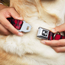 Load image into Gallery viewer, Dog Bone Seatbelt Buckle Collar - Peace Dots Black/Fuchsia