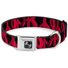 Load image into Gallery viewer, Dog Bone Seatbelt Buckle Collar - Peace Dots Black/Fuchsia