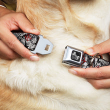 Load image into Gallery viewer, Dog Bone Seatbelt Buckle Collar - ZOMBIE KILLER w/Stacked Zombies Sketch