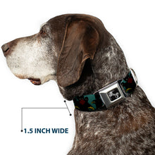 Load image into Gallery viewer, Dog Bone Seatbelt Buckle Collar - ZOMBIE KILLER Zombie March Green/Red/Black