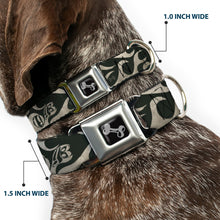 Load image into Gallery viewer, Dog Bone Seatbelt Buckle Collar - BD AUTHENTIC SEATBELT BELT SINCE 1993 Flames Olive/Tan