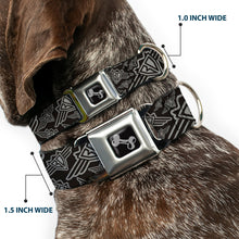Load image into Gallery viewer, Dog Bone Seatbelt Buckle Collar - BD Logo Scattered Black/Gray