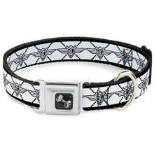 Load image into Gallery viewer, Dog Bone Seatbelt Buckle Collar - BD Monogram2 White/Black
