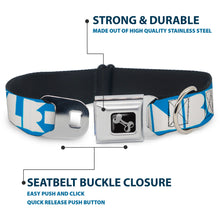 Load image into Gallery viewer, Dog Bone Seatbelt Buckle Collar - BUCKLE-DOWN Shapes Turquoise/White