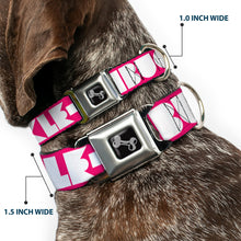 Load image into Gallery viewer, Dog Bone Seatbelt Buckle Collar - BUCKLE-DOWN Shapes Hot Pink/White